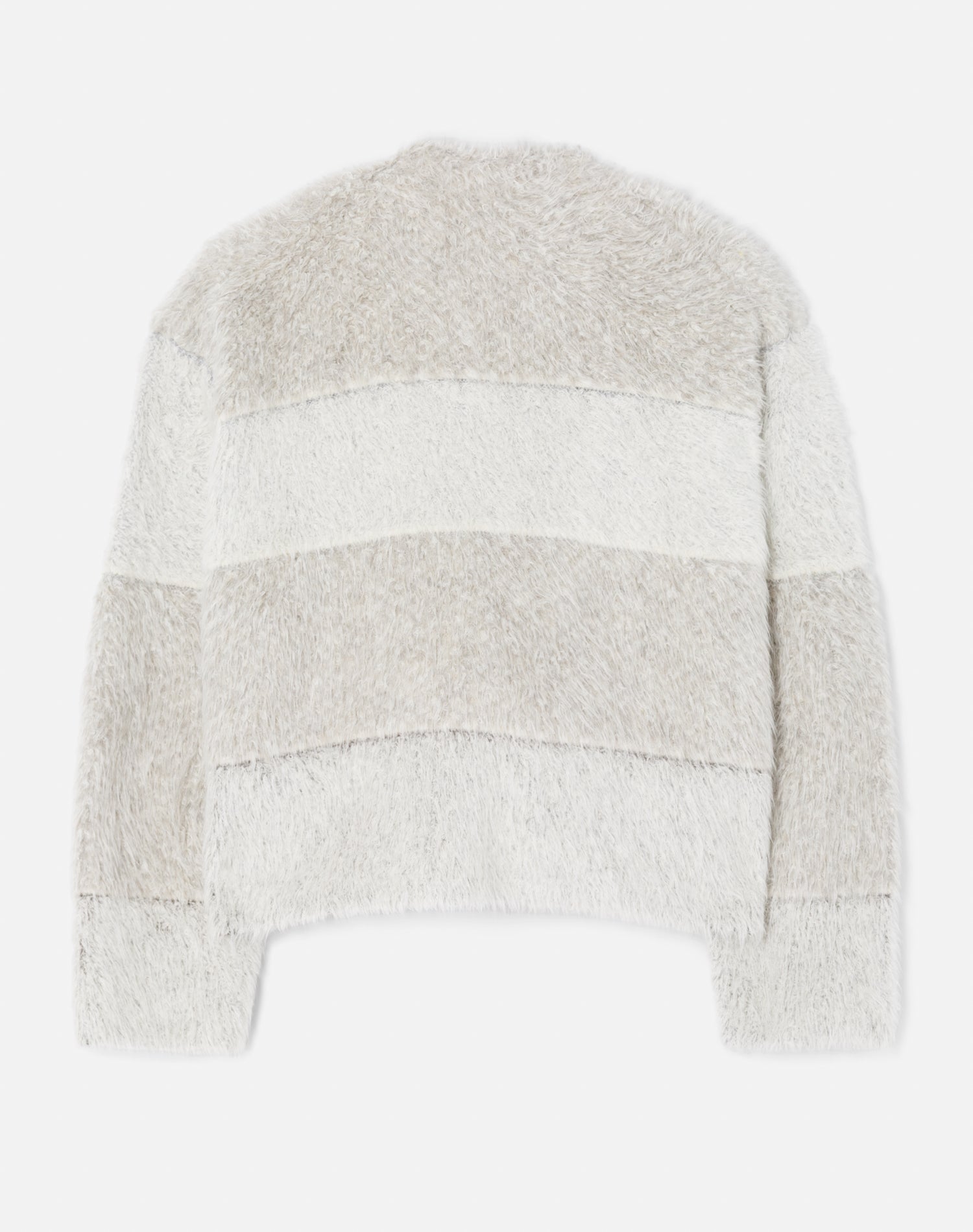 Shag jumper with wool panels - Ecru