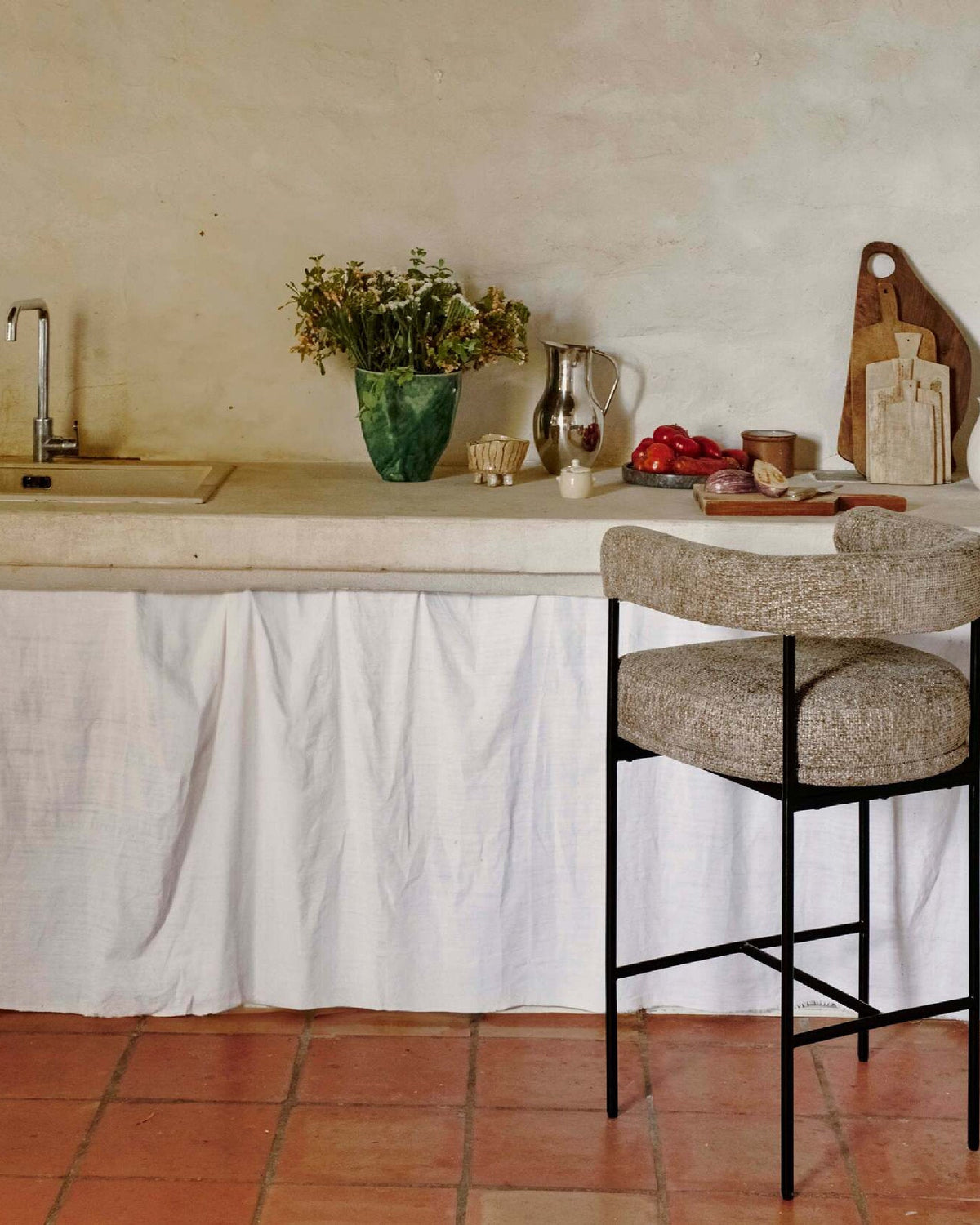 Tabouret de bar Arcade - Tweed taupe
