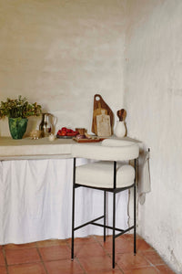 Tabouret de bar Arcade - Blanc Bouclette