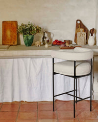 Tabouret de bar Arcade - Blanc Bouclette