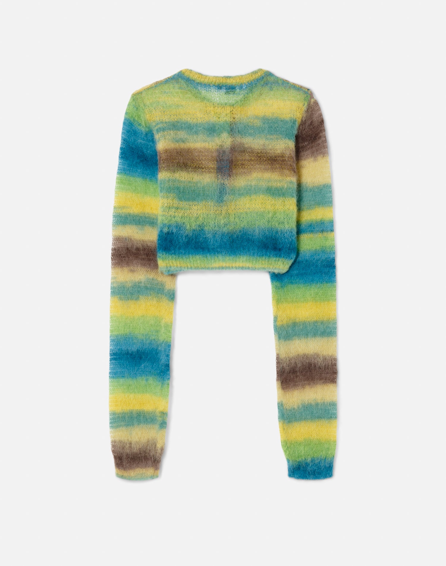 Mohair double-breasted cardigan - Green Space Dye