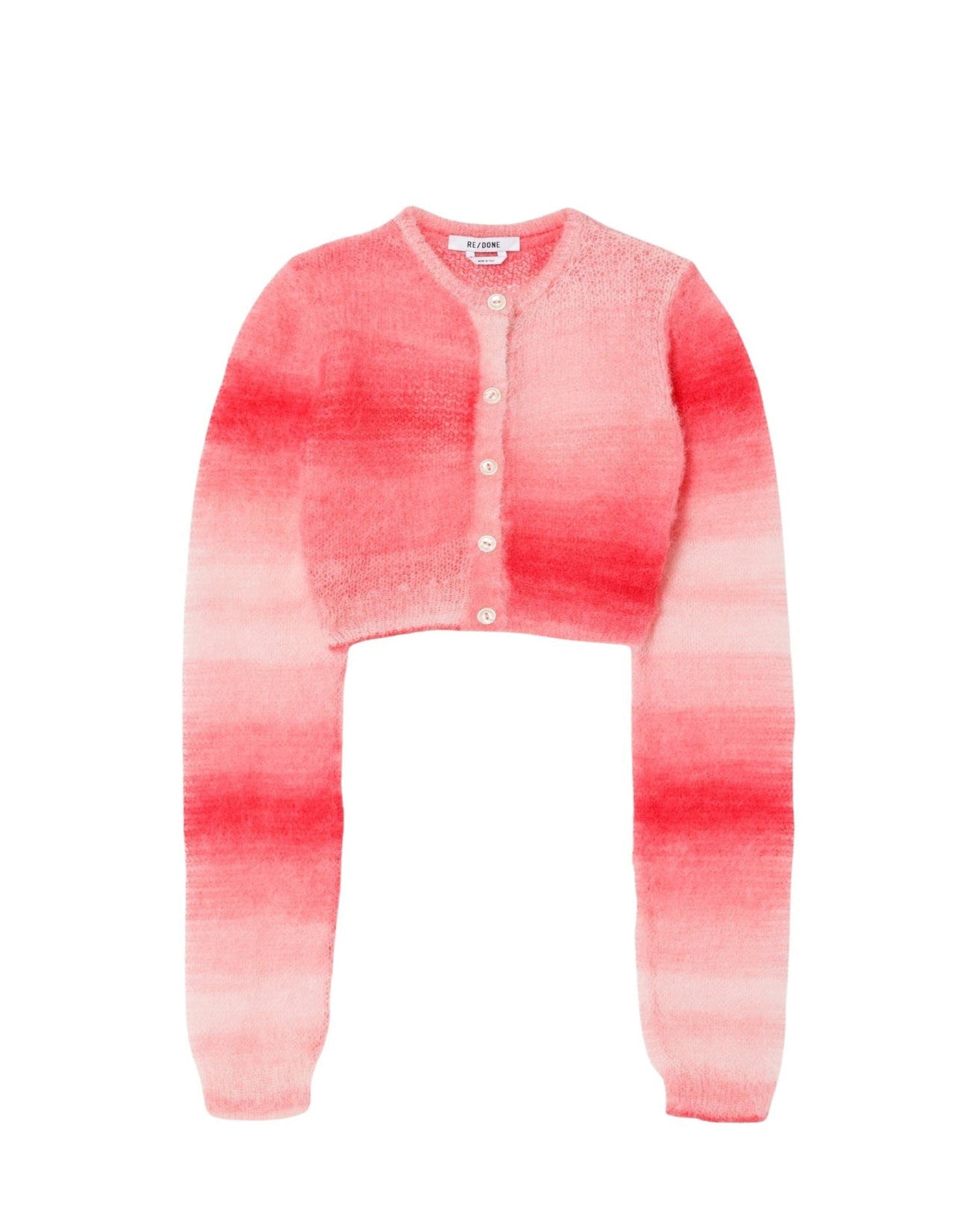 Mohair double-breasted cardigan - Red Space Dye