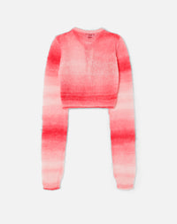 Mohair double-breasted cardigan - Red Space Dye