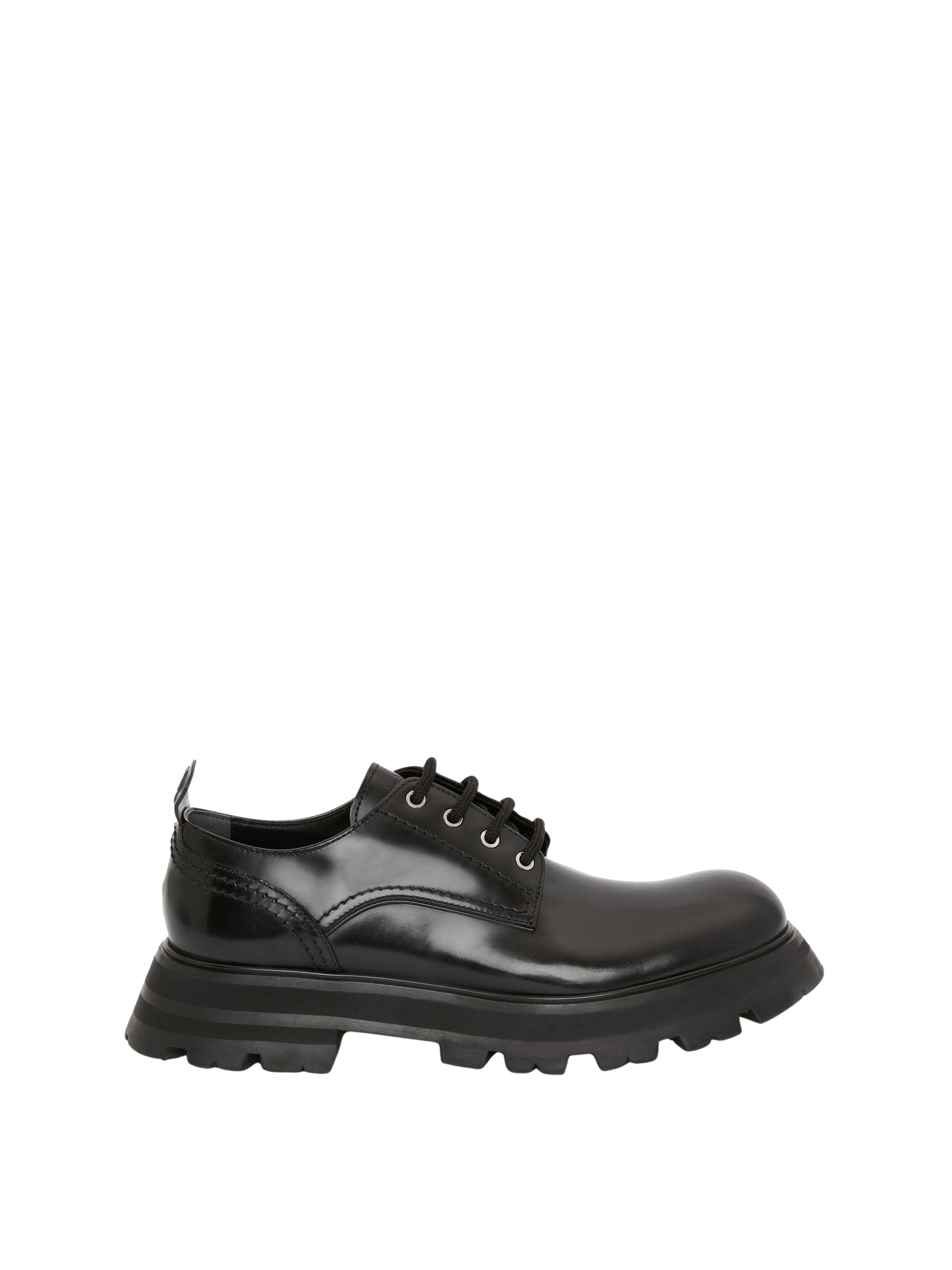 Lace-up leather trainers - Black