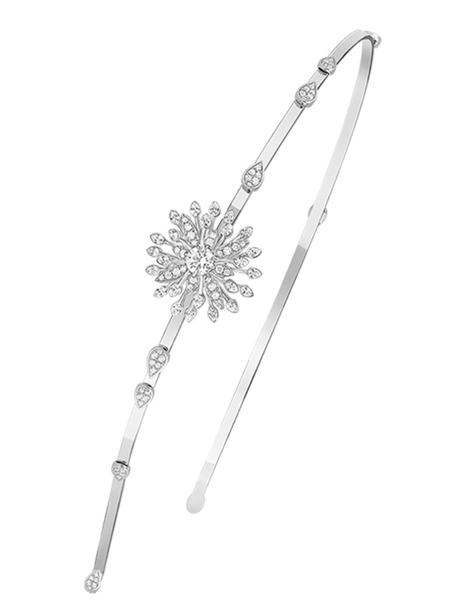 2qty DJV / QTY DISPO : 2-QTY VENDUES : 0-ST : 0% PRIX DJV : 320€ // Argent Rhodié Bijou de tête Fleur en argent rhodié /// RECO : 325€