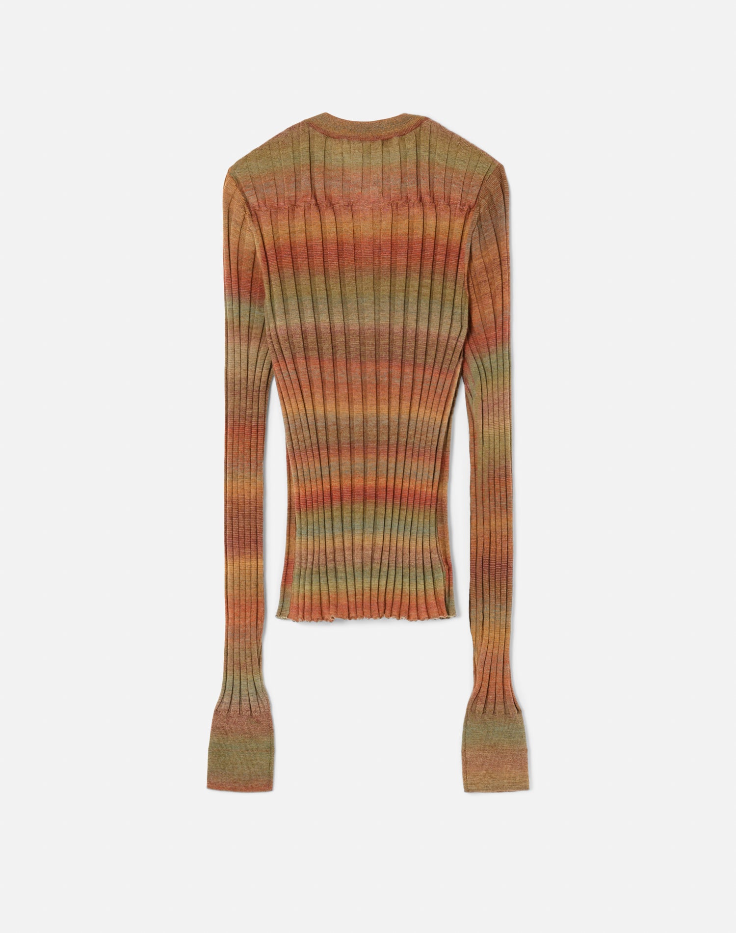 Poor Boy ribbed cardigan in wool - Bayleaf Combo