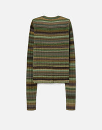 Long-sleeved wool jumper - Green Space Dye
