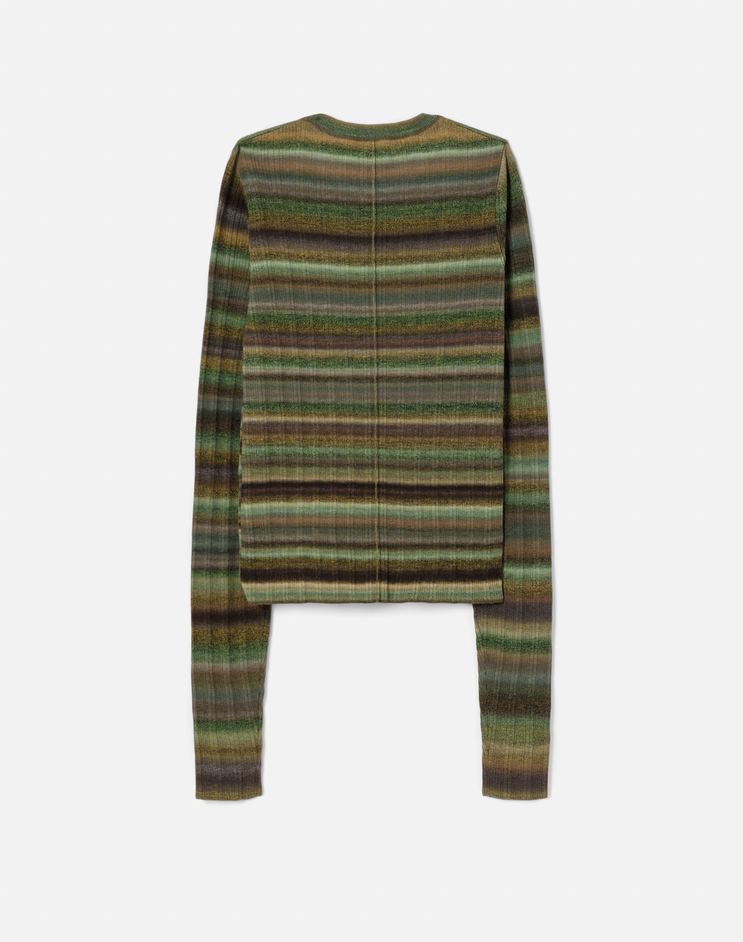 Long-sleeved wool jumper - Green Space Dye