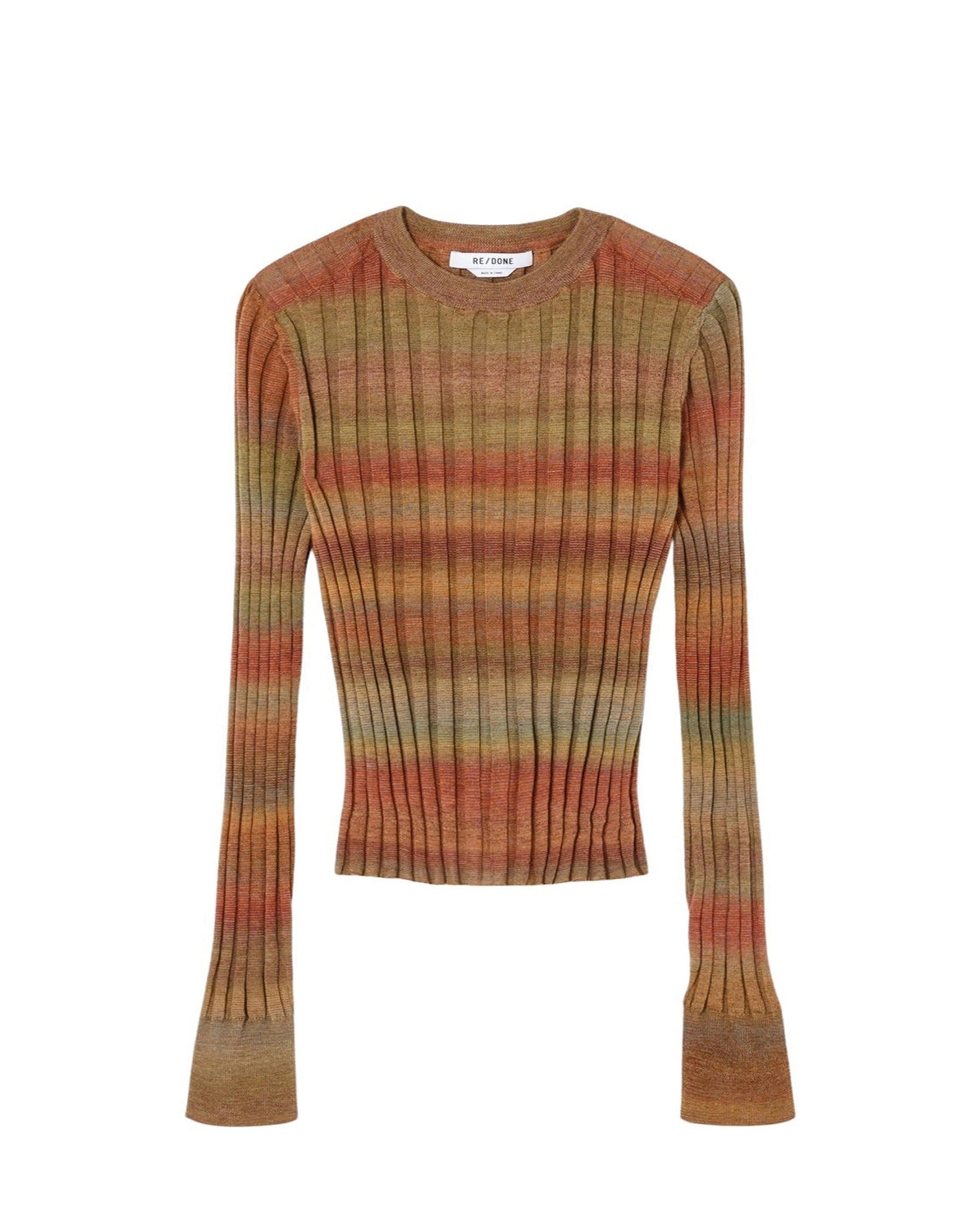 Poor Boy Rib jumper in wool - Bayleaf Combo