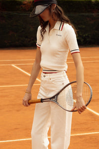 Polo Script avec logo - White