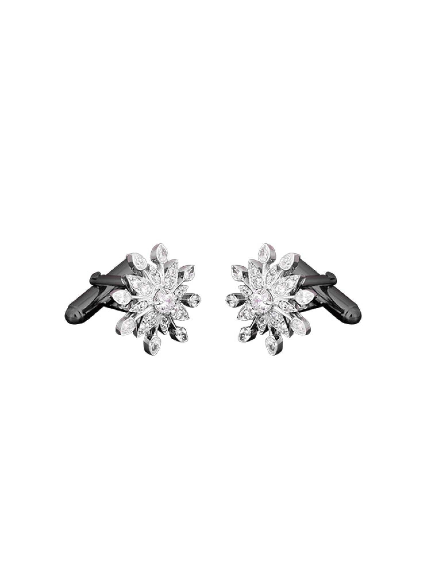 2qty DJV / QTY DISPO : 3-QTY VENDUES : 2-ST : 67% PRIX DJV : 195€ // Argent Rhodié Boutons de manchette Alexandra pour Burma en argent rhodié sertis de Burmalite blanche /// RECO : 189€