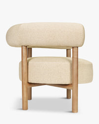 Fauteuil Carol en bois - Beige sable