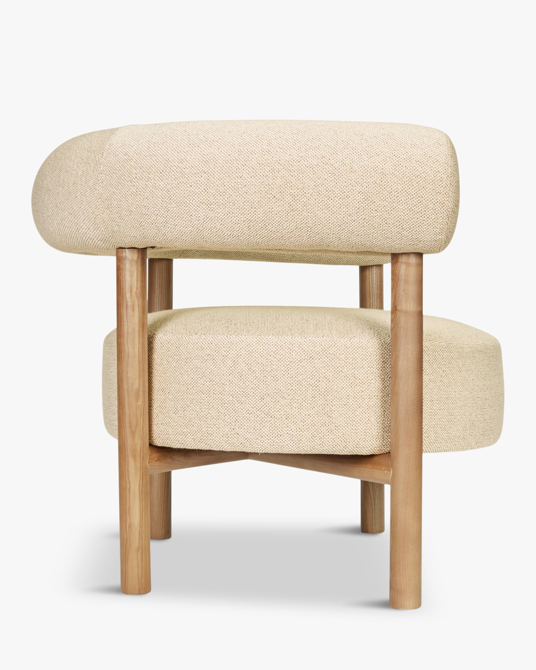 Fauteuil Carol en bois - Beige sable