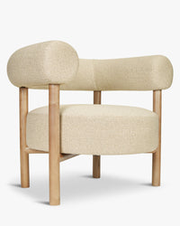 Fauteuil Carol en bois - Beige sable