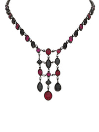 1qty NEW / Argent Collier sur argent noirci serti clos de Burmalite™ taille ovale // RECO : 500€