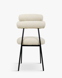 Chaise Milla en tissu bouclé - Blanc avoine
