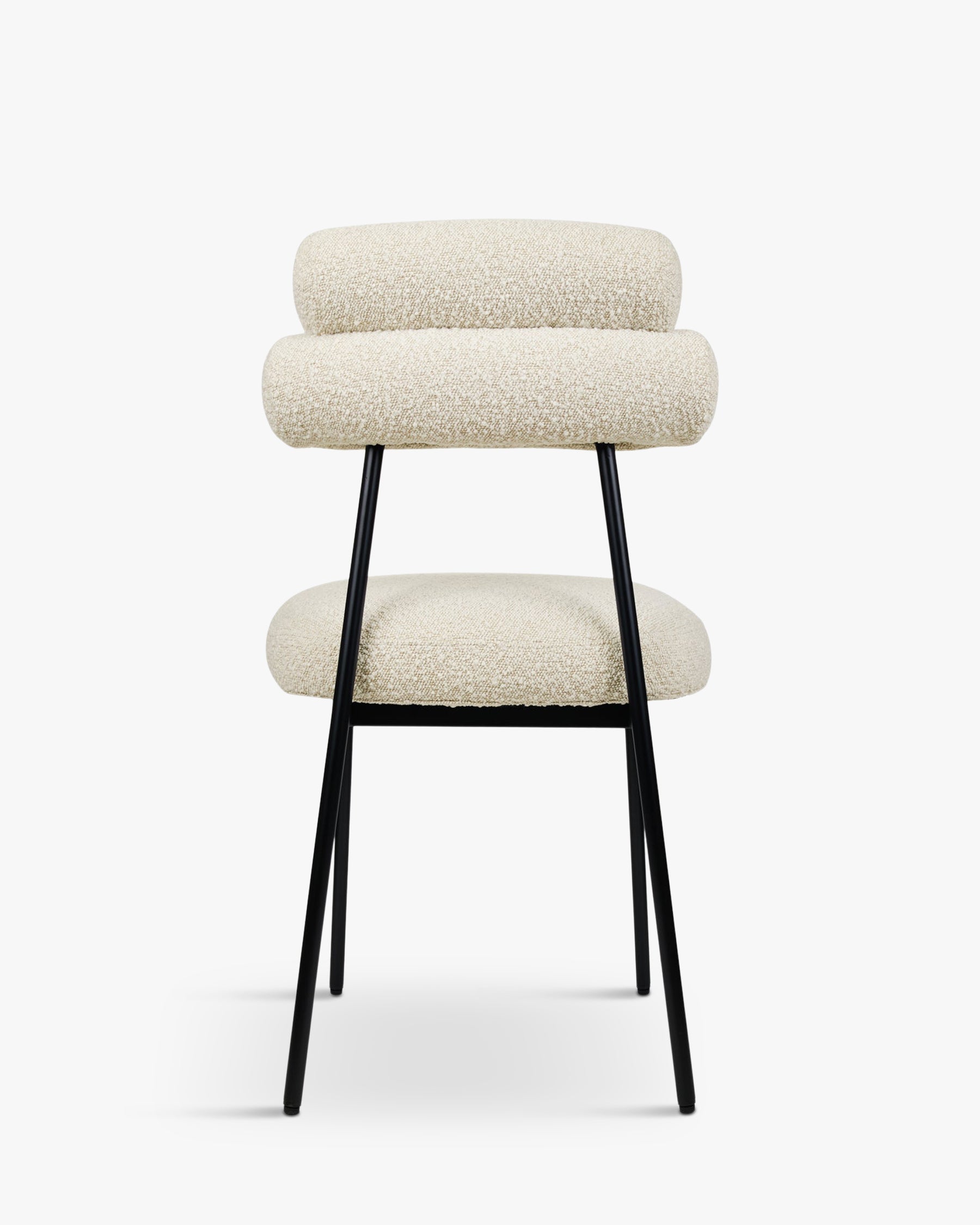 Chaise Milla en tissu bouclé - Blanc avoine