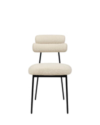 Chaise Milla en tissu bouclé - Blanc avoine