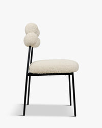 Chaise Milla en tissu bouclé - Blanc avoine