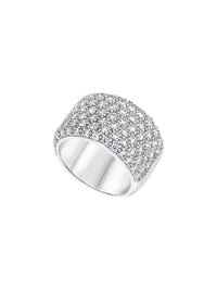 1qty NEW / Argent Rhodié Bague sur argent rhodié sertie de Burmalite™ pavage blanc // RECO : 551€