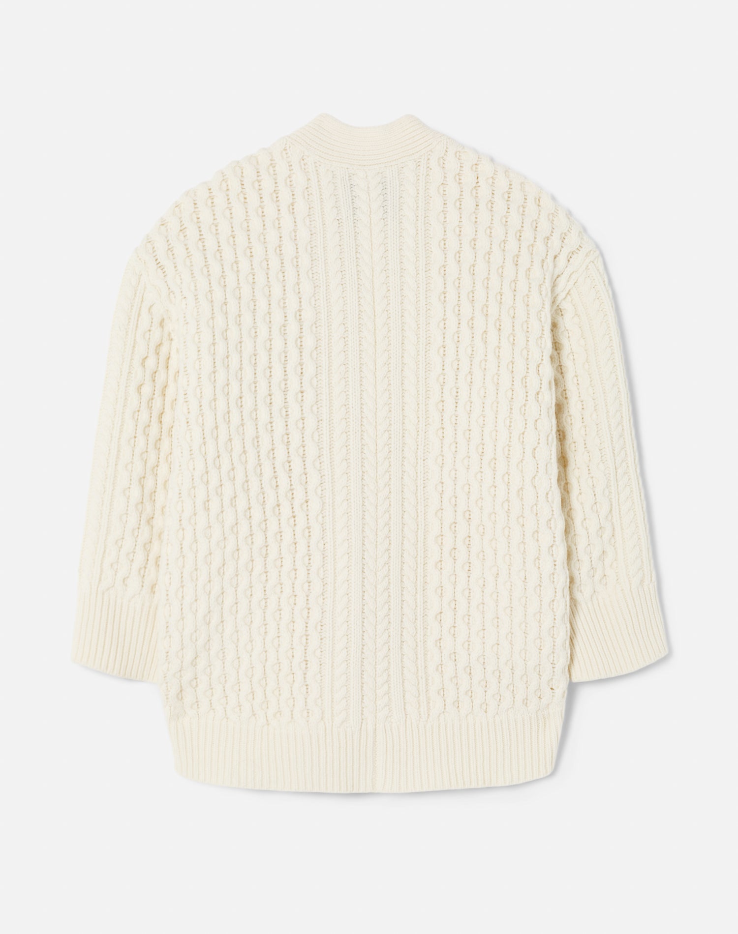 Oversized leather cardigan - Ivory