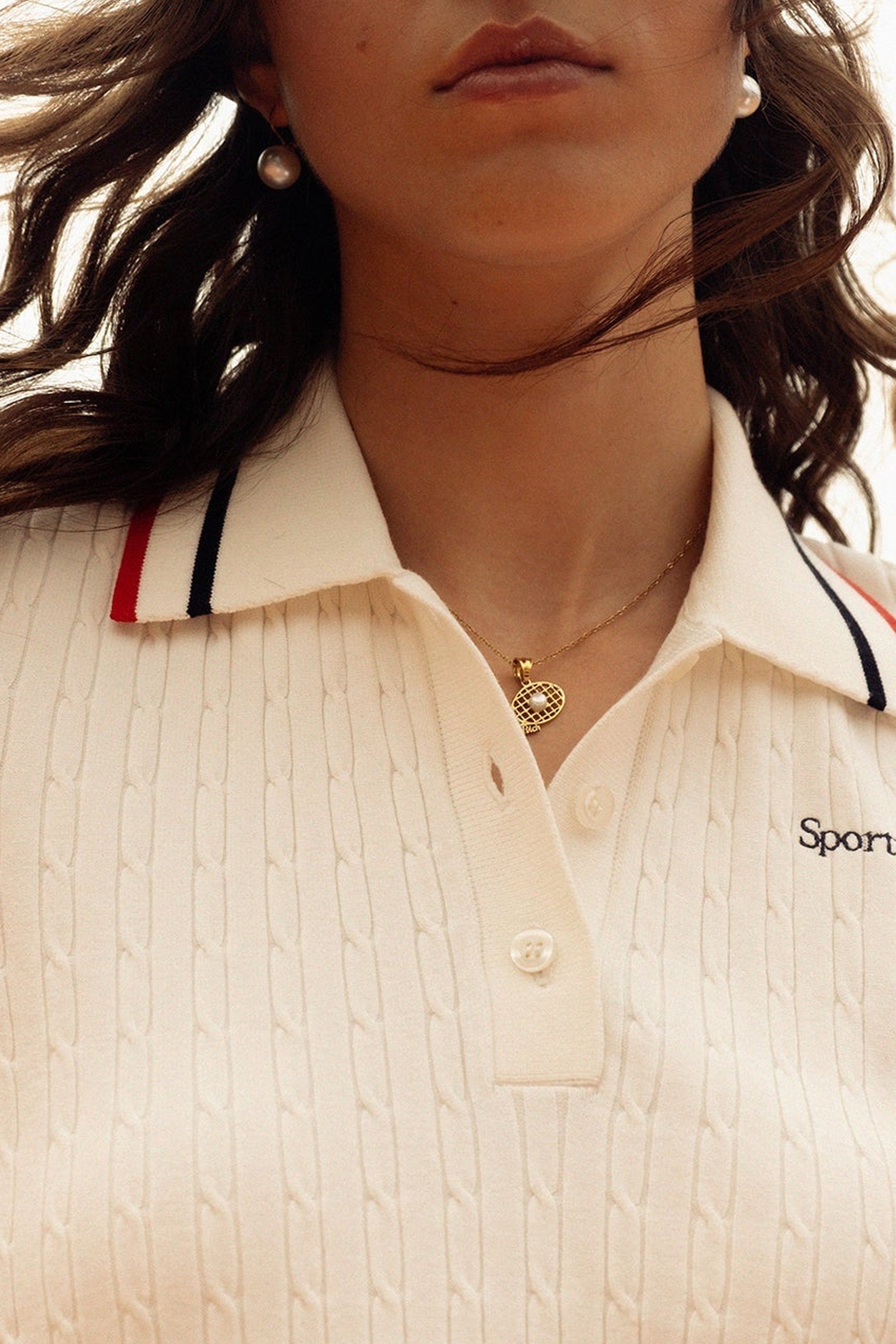 Polo Script avec logo - White