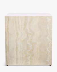 Table d'appoint Borgo - Effet Travertin