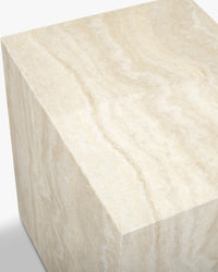 Table d'appoint Borgo - Effet Travertin
