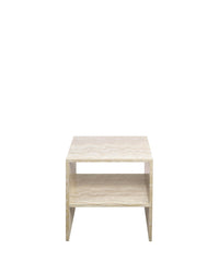 Table de chevet Napoli en bois - Effet Travertin