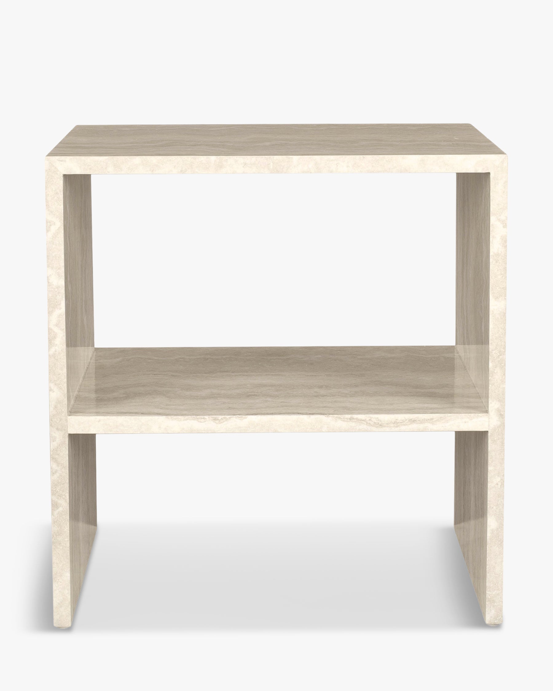 Table de chevet Napoli en bois - Effet Travertin