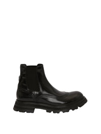 Bottines Chelsea avec logo en cuir - Black