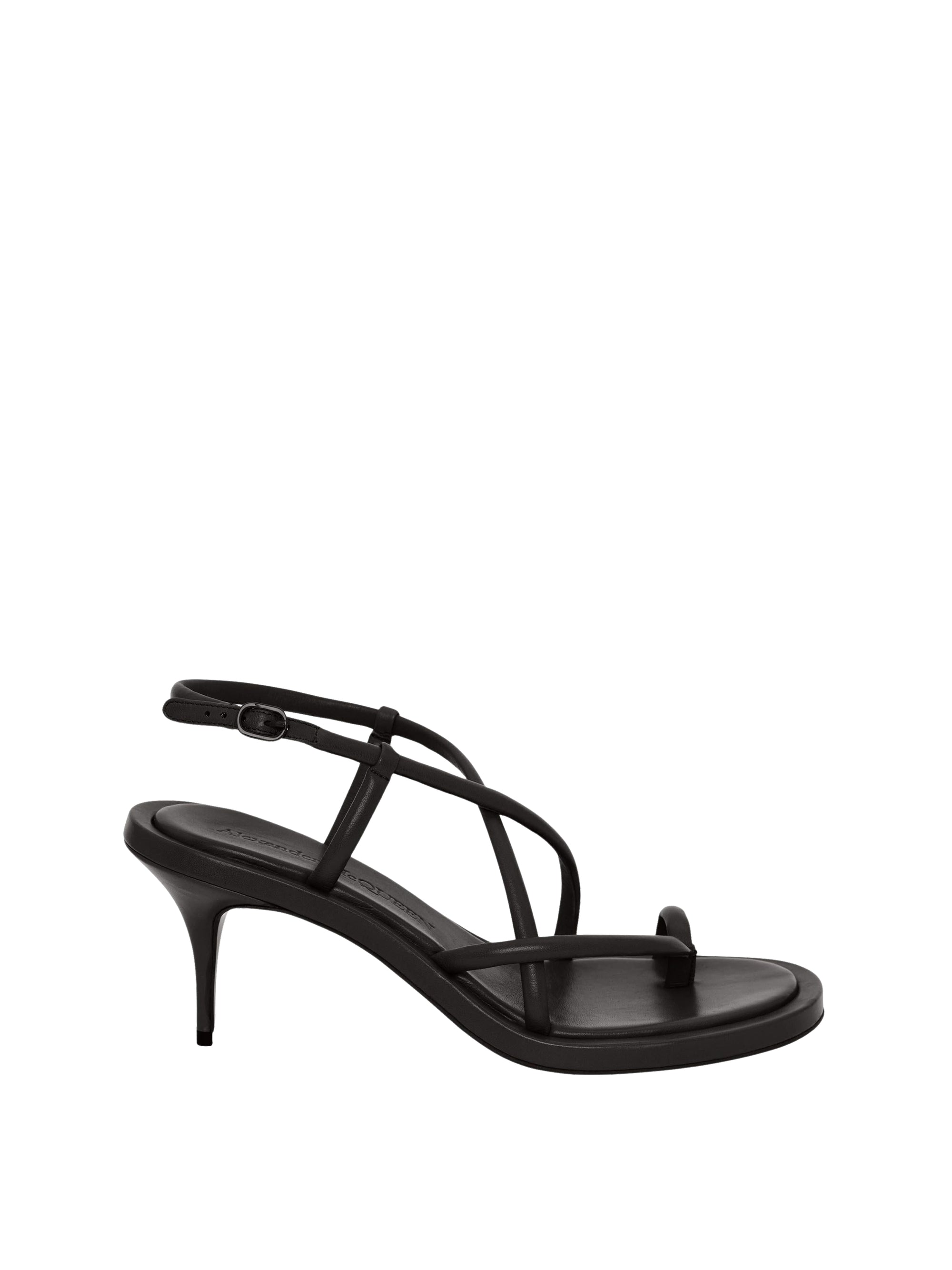 Sandales à talons avec laninères 85 en cuir - Black