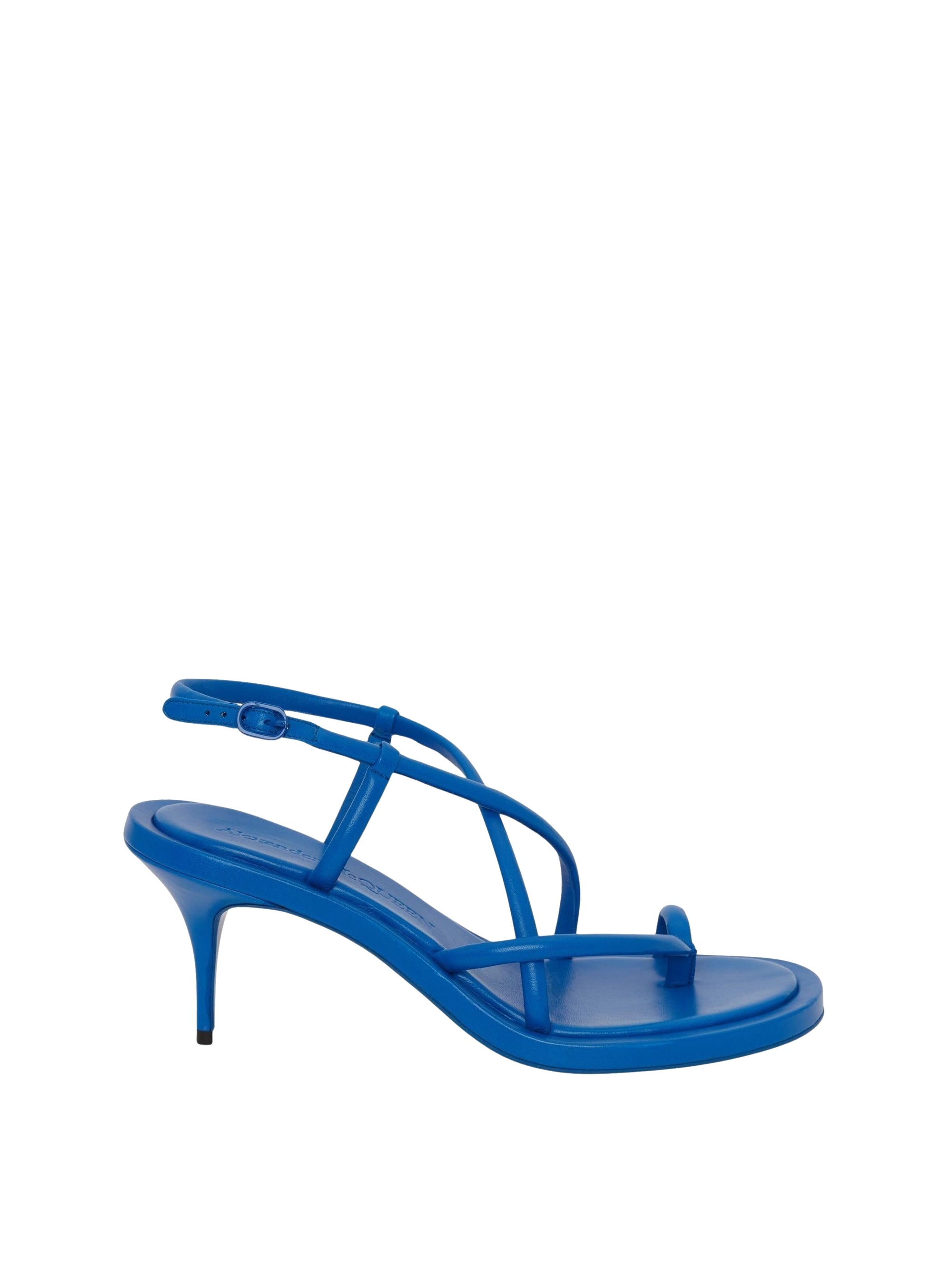 Sandales à talons avec laninères 85 en cuir - Ultra Marine