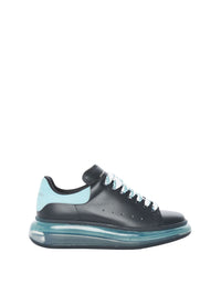 Sneakers à semelle épaisse en cuir - Aqua & Black