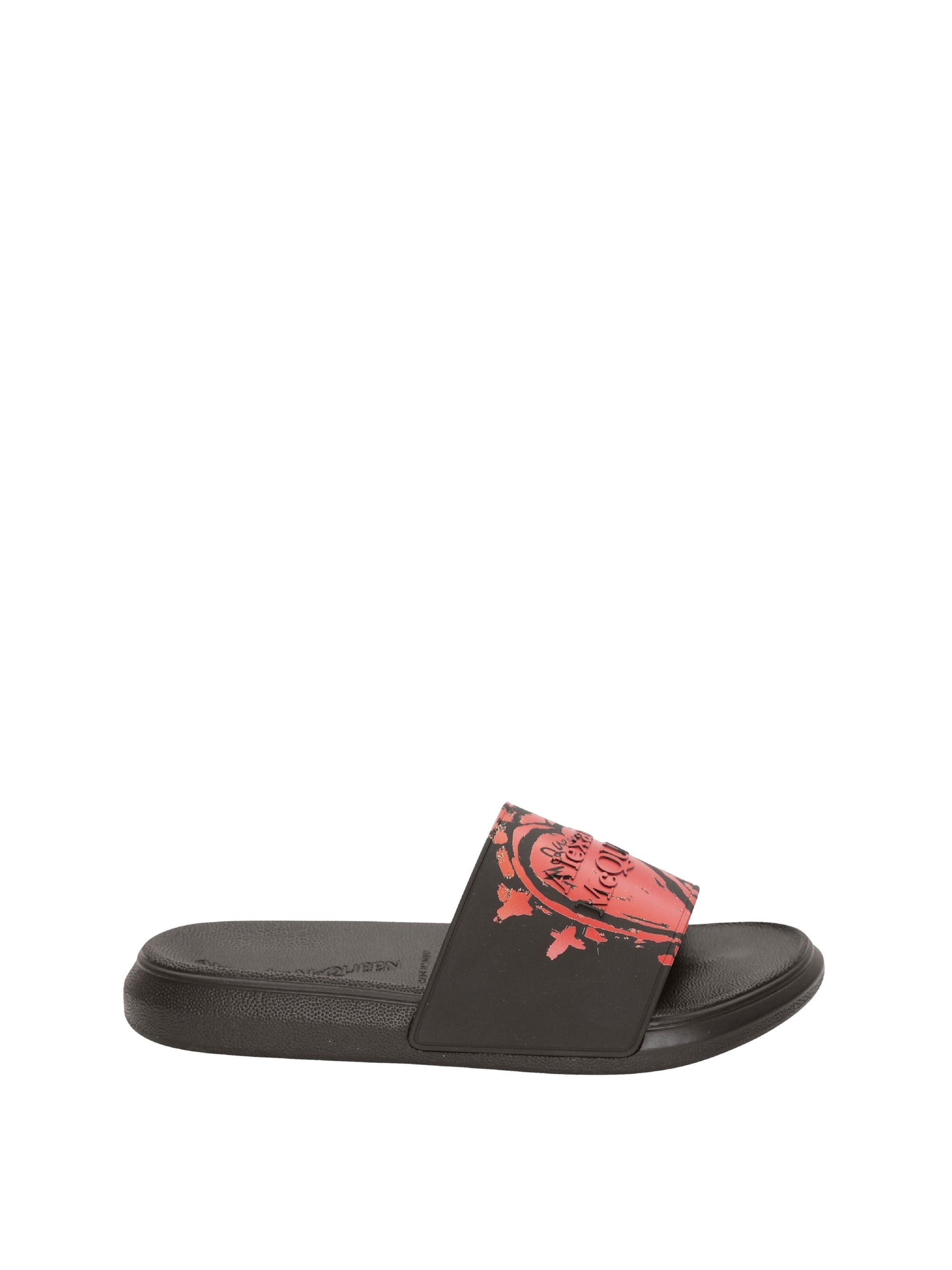 Mules Pool Slide imprimées - Black Lust Red