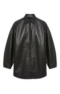 Chemise oversize en cuir - Black