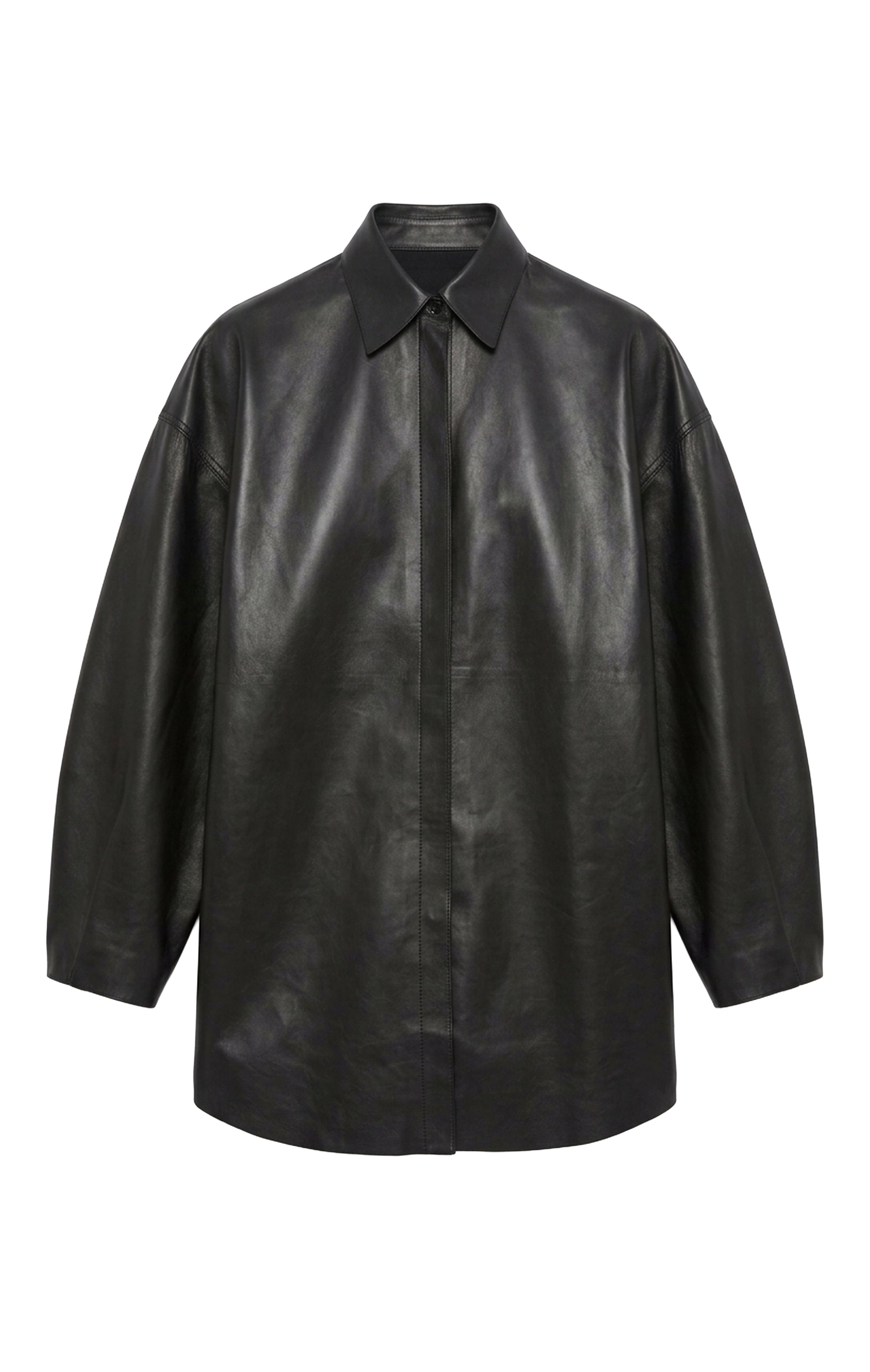 Chemise oversize en cuir - Black