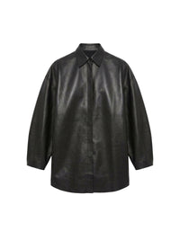 Chemise oversize en cuir - Black