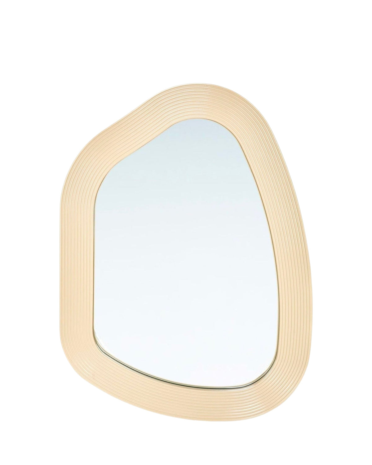 Miroir design organique Georgy en bois - Beige