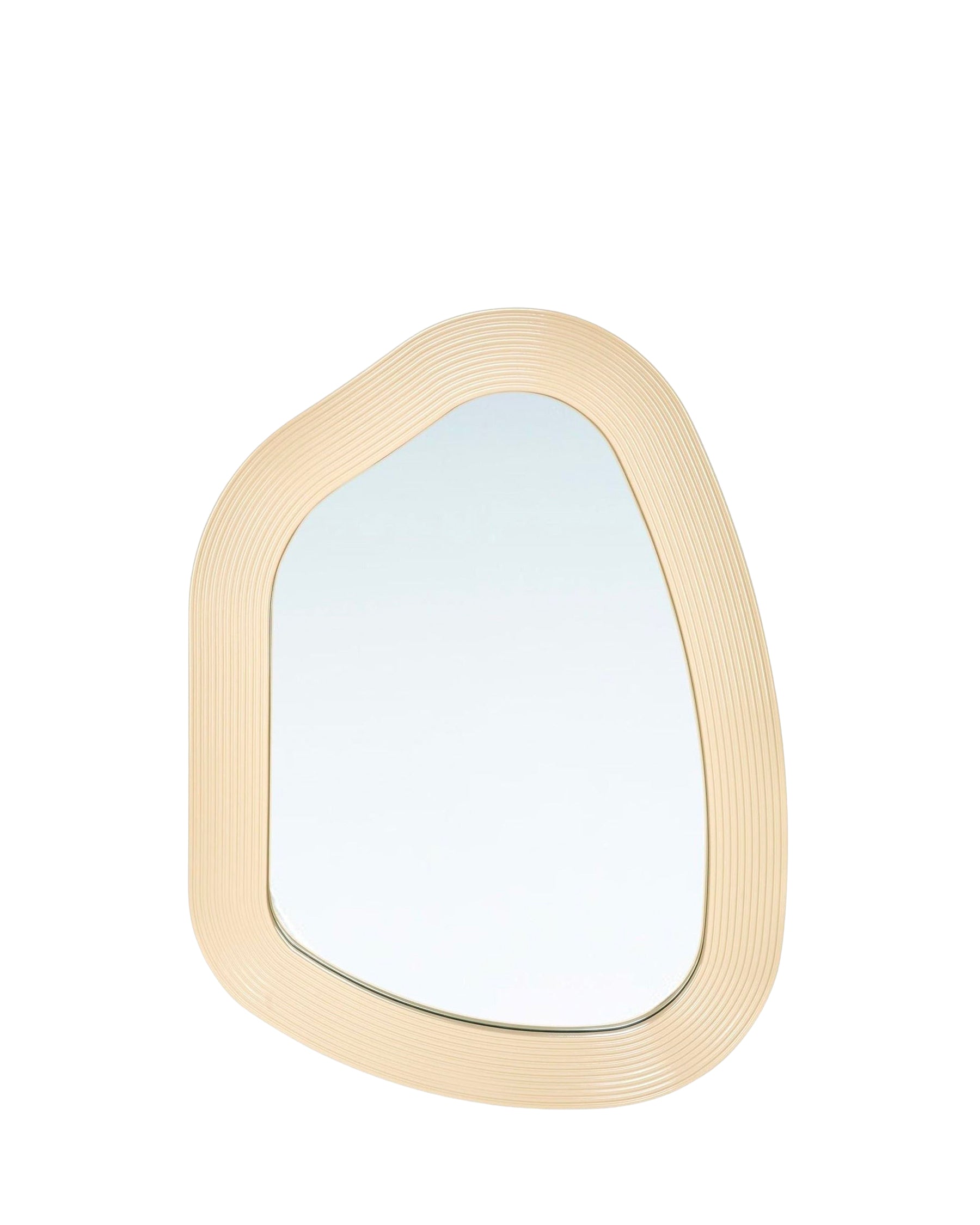 Miroir design organique Georgy en bois - Beige