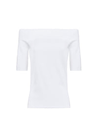 T-shirt à épaules dénudées tricoté - Optic White
