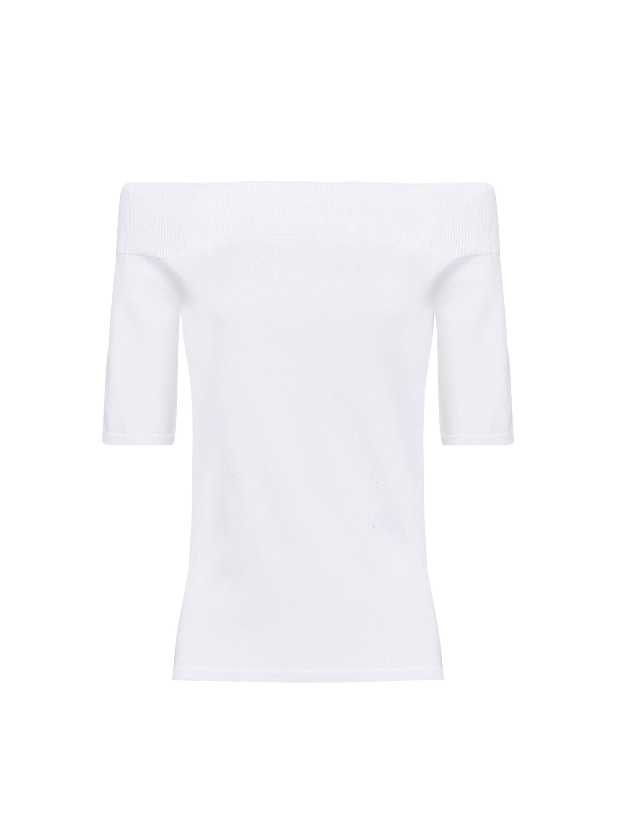 T-shirt à épaules dénudées tricoté - Optic White