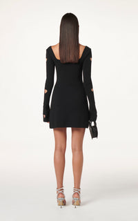 Gaia Heart short dress with cut-outs - Black