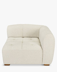 Fauteuil d'angle droit modulable Belize - Blanc avoine