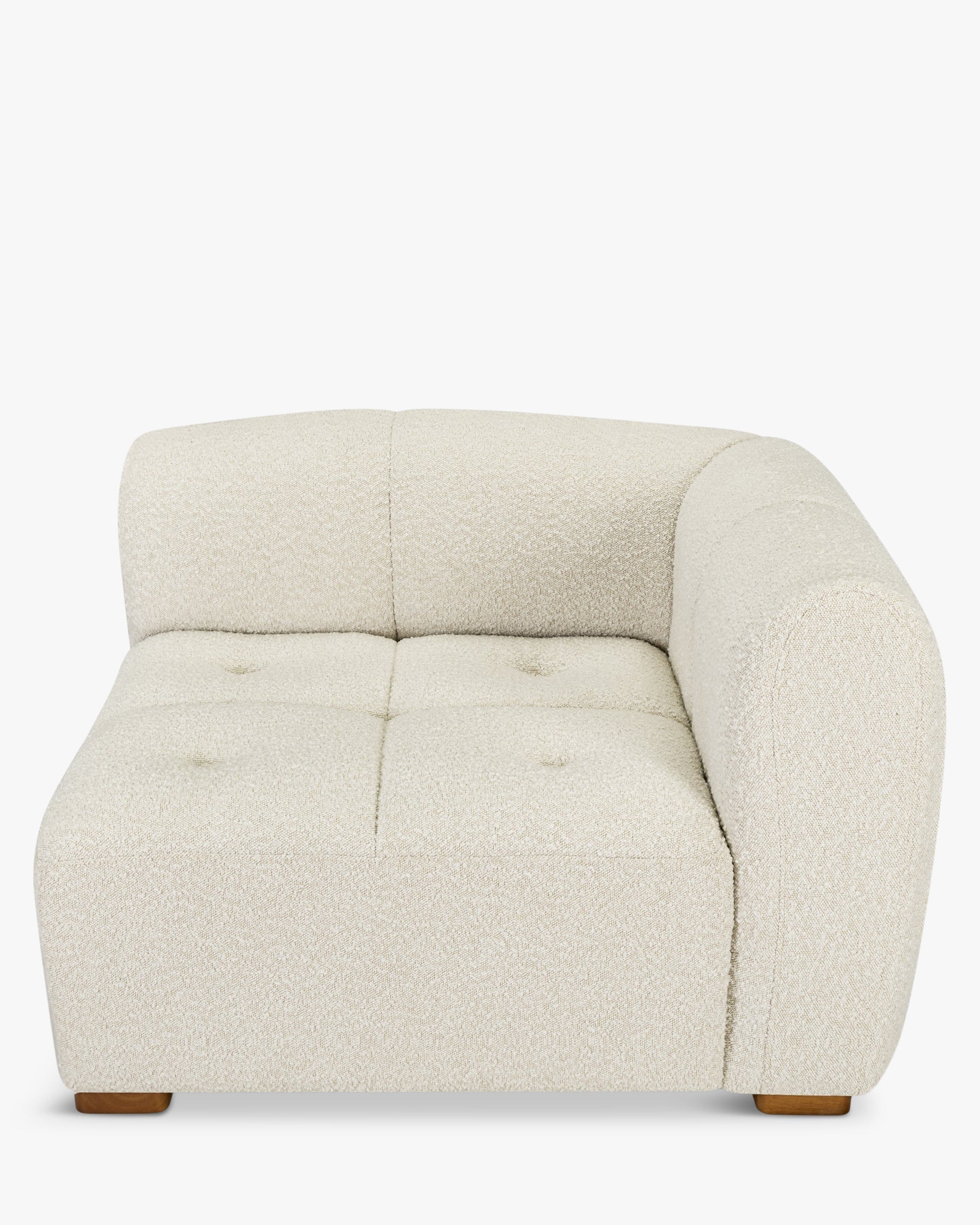 Fauteuil d'angle droit modulable Belize - Blanc avoine