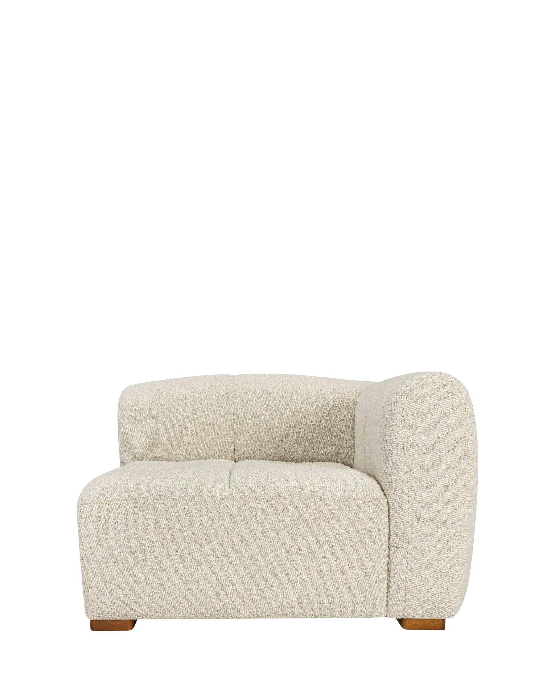 Fauteuil d'angle droit modulable Belize - Blanc avoine