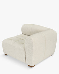 Fauteuil d'angle droit modulable Belize - Blanc avoine