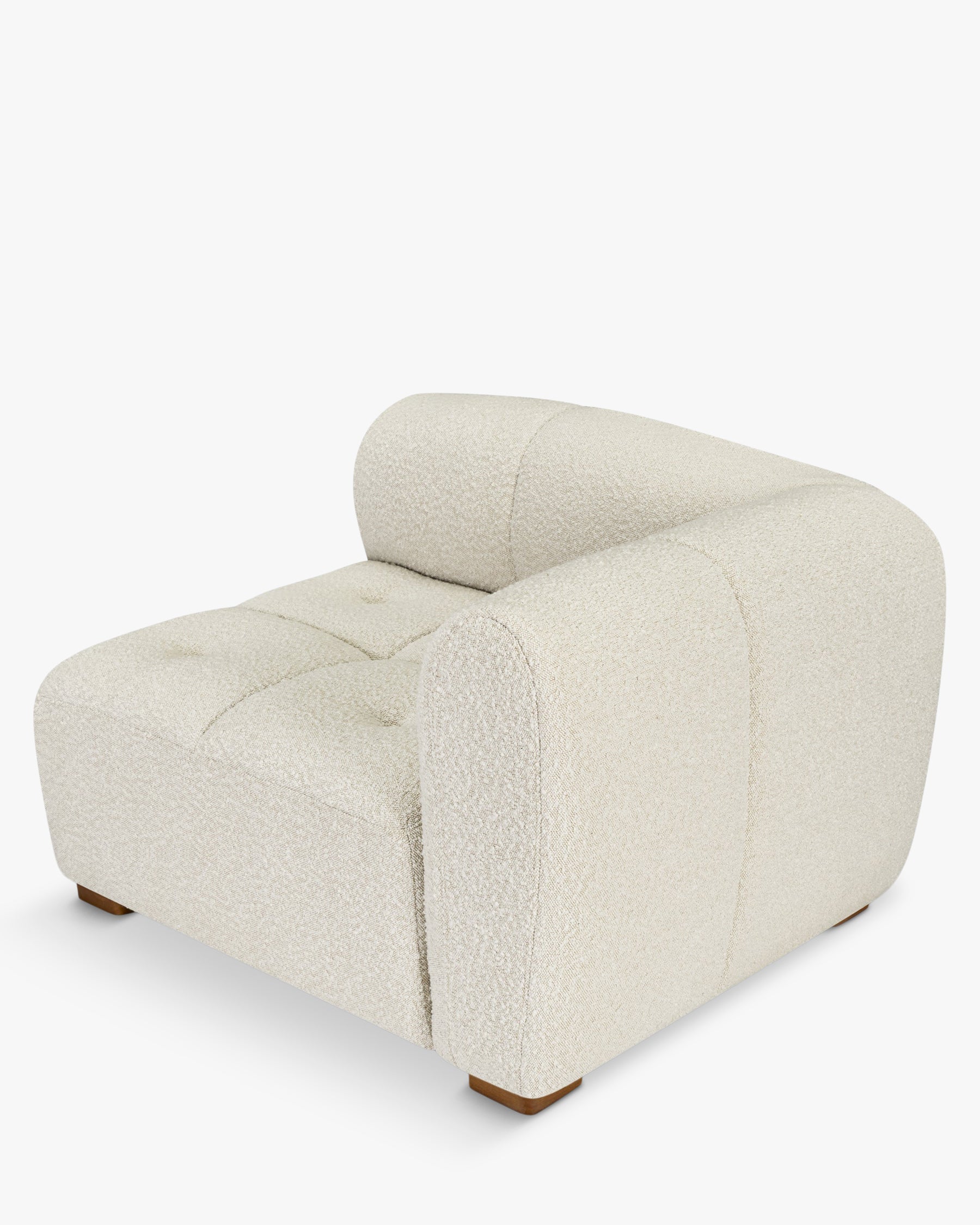 Fauteuil d'angle droit modulable Belize - Blanc avoine