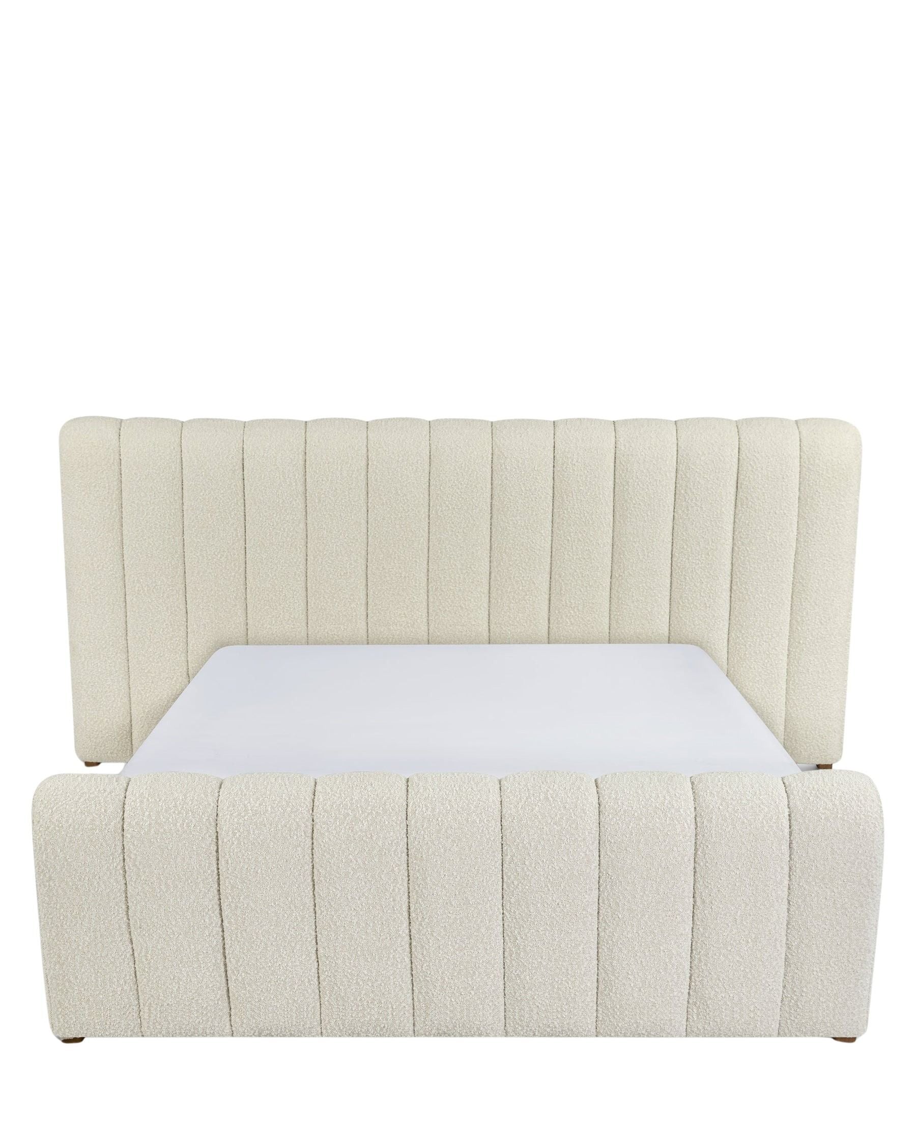Lit Snow 160x200 - Blanc avoine