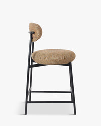 Tabouret de bar Maia - Tweed Jaune Miami